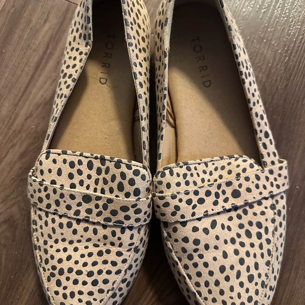 Torrid Tan and Black Polka Dot Loafers